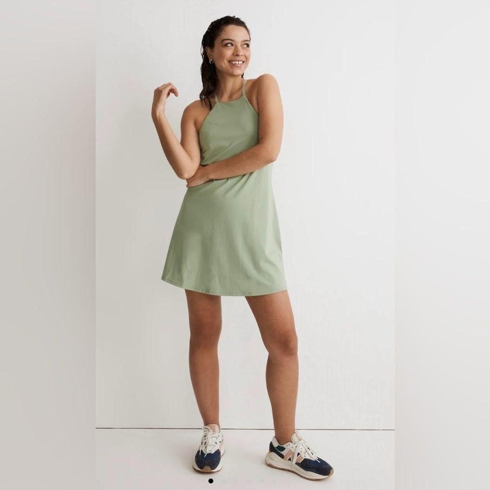 Madewell Green Halter Active Flex Fitness Dress
